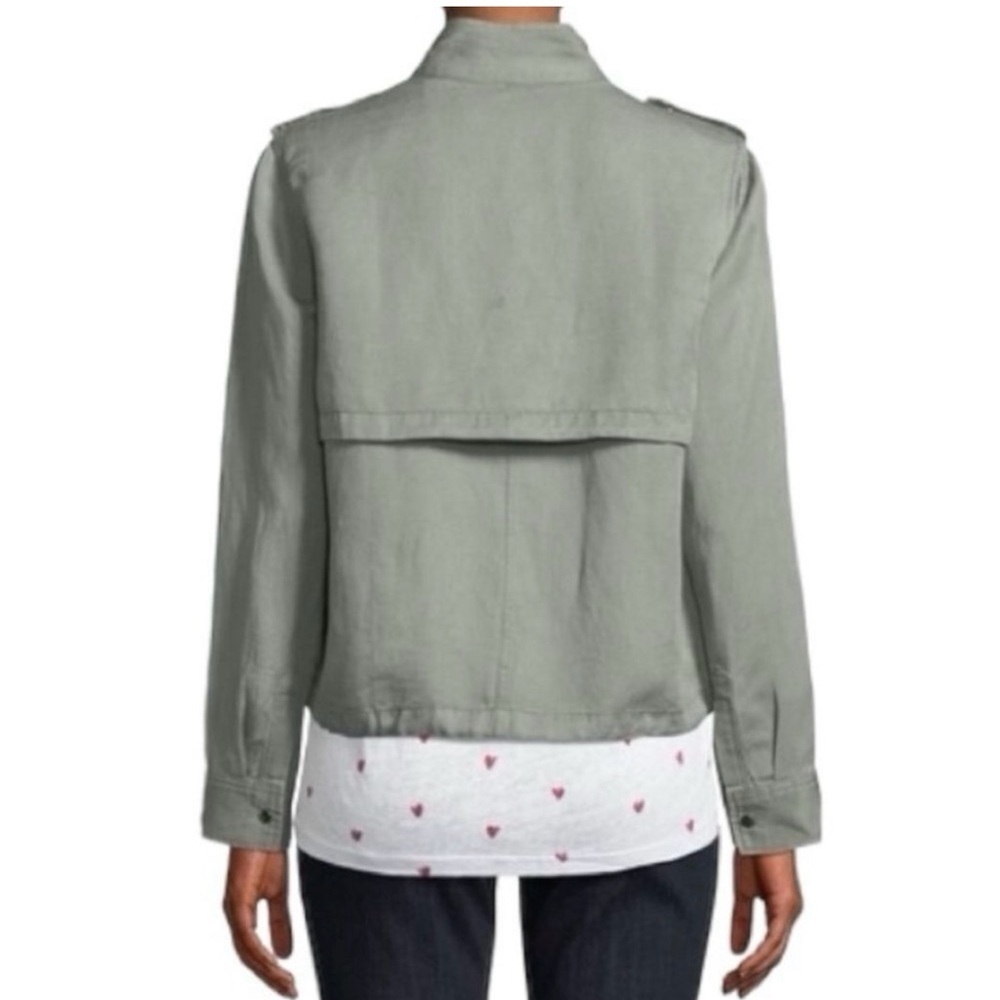 Rails Collins Jacket Linen Blend Sage Military Mo… - image 3